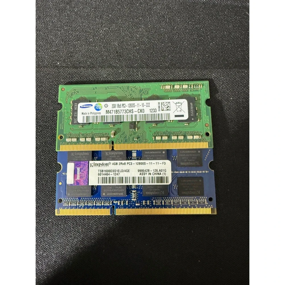 Samsung‎ & Kingston 6GB DDR3 1600MHz Laptop RAM SO-DIMM PC3-12800S 2GB & 4GB